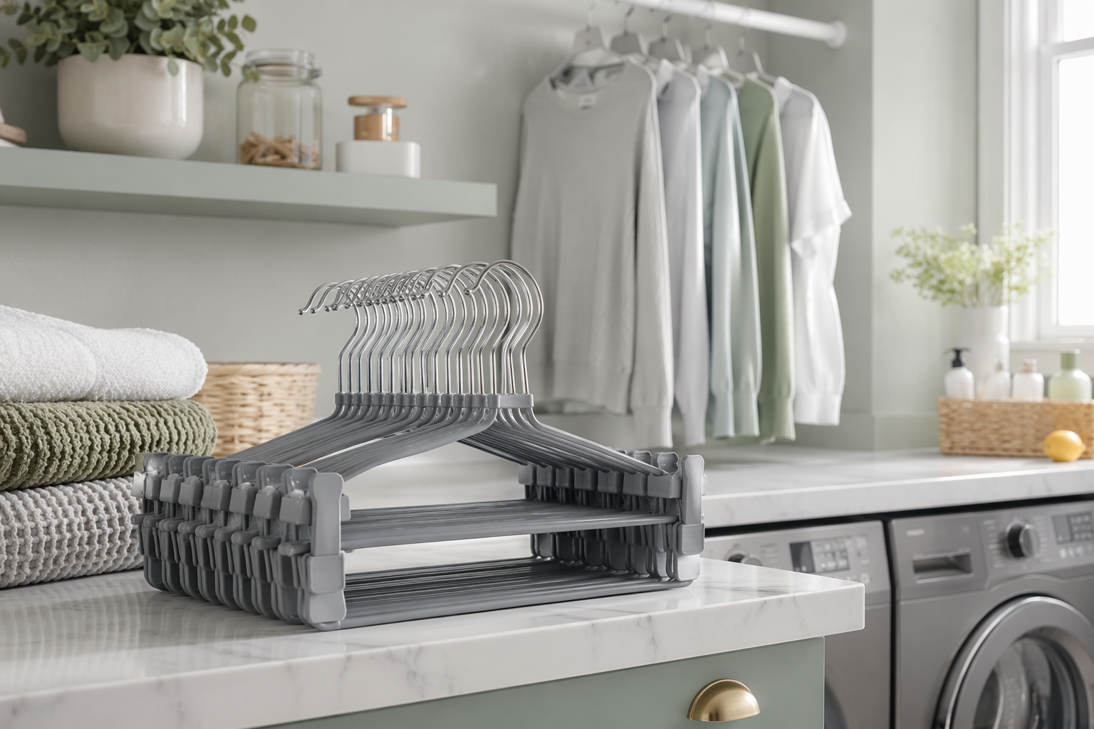 Clip Hanger Set (20) in a tidy utility room